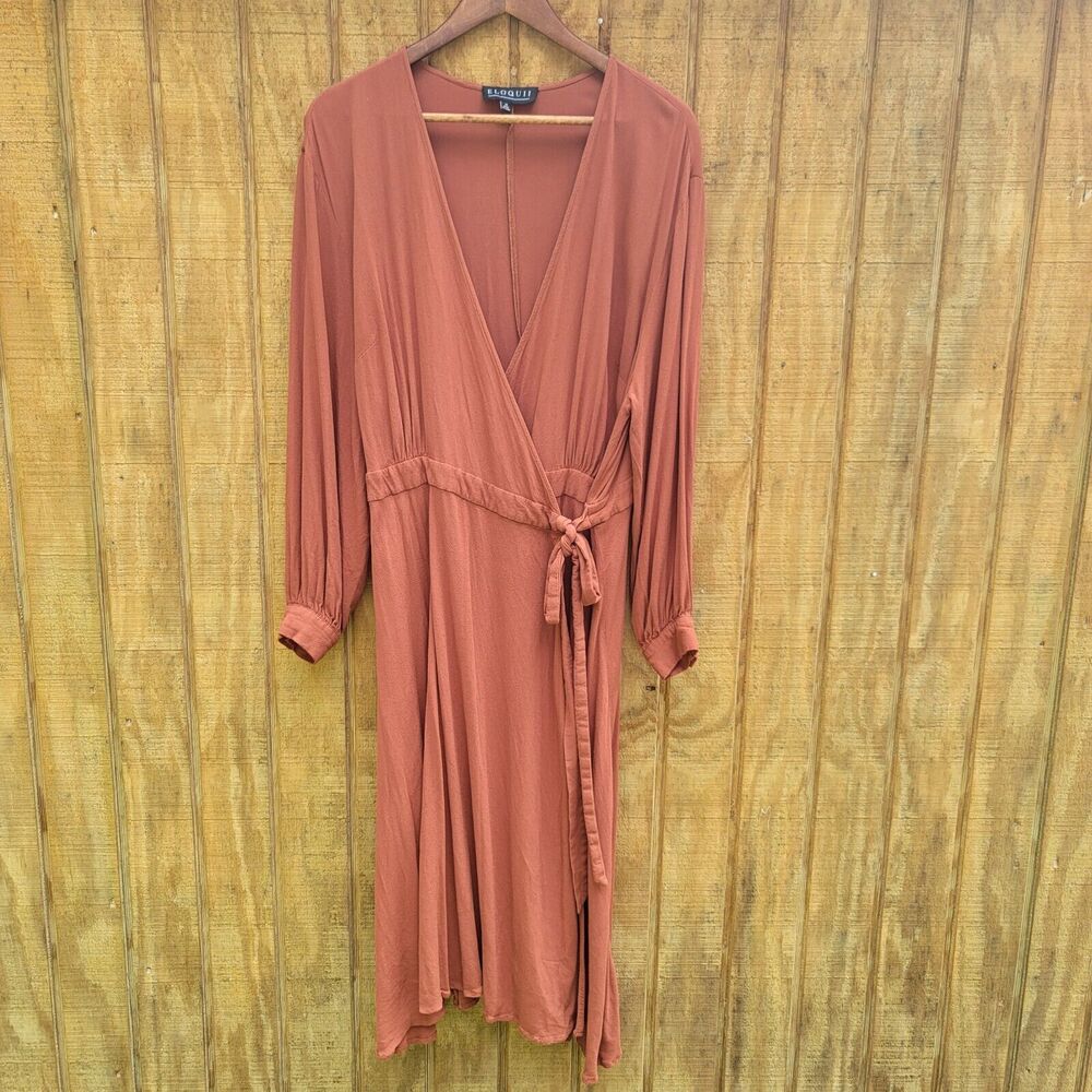 Eloquii Wrap Dress Burnt Orange Womens Size 18
